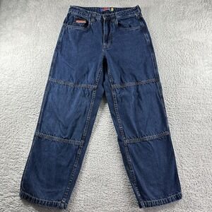 Empyre Double Knee Baggy Jeans Mens30x27 Dark Wash Skate Street Retro